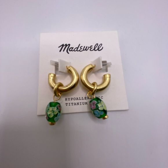 Madewell Jewelry - NWT MADEWELL hoops with dangle bead